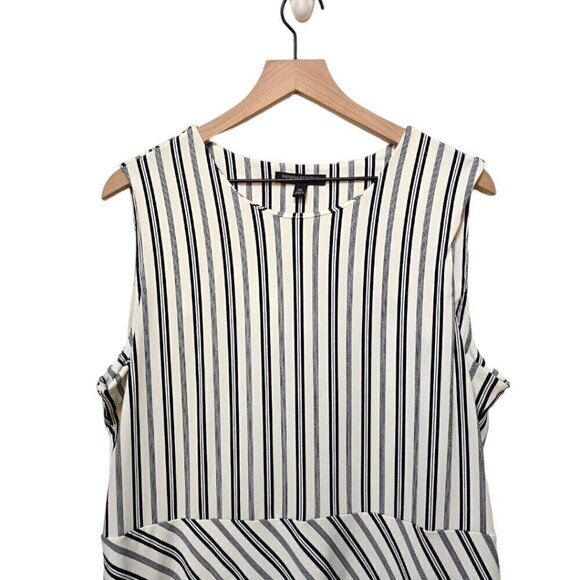 Banana Republic Stripe Asymmetrical Fit and Flare Sleeveless Dress Sz XL - Picture 3 of 7